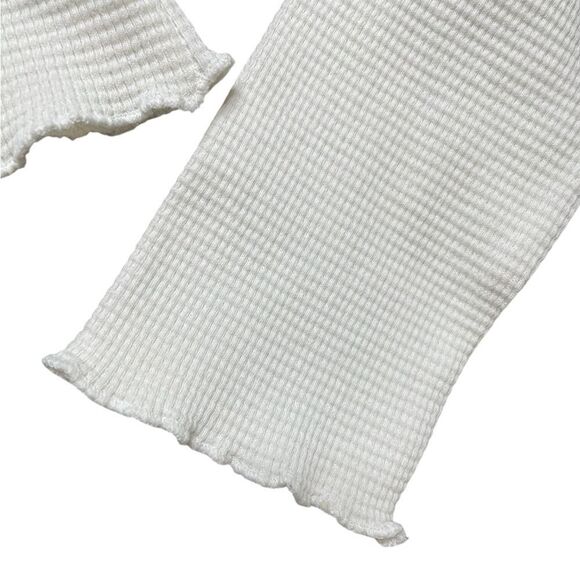 LISA SAYS GAH Cropped Thermal Shirt White Size Small - Picture 4 of 6